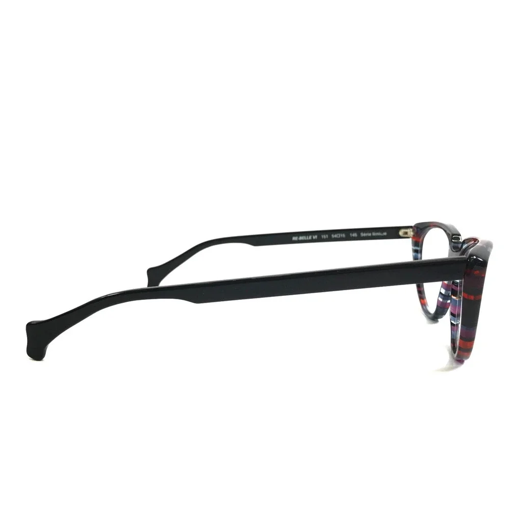 PLM Creation Eyeglasses Frames RE-BELLE VI 151 Black Blue Red Speckled 54-15-145